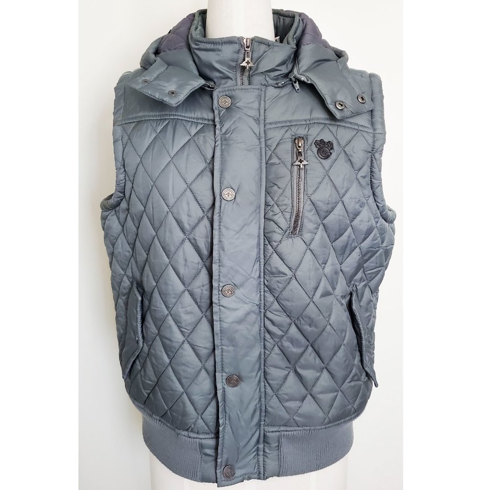LRG Clothing Men's Grey Puffer Vest with Detachable Hood M - Picture 5 of 12